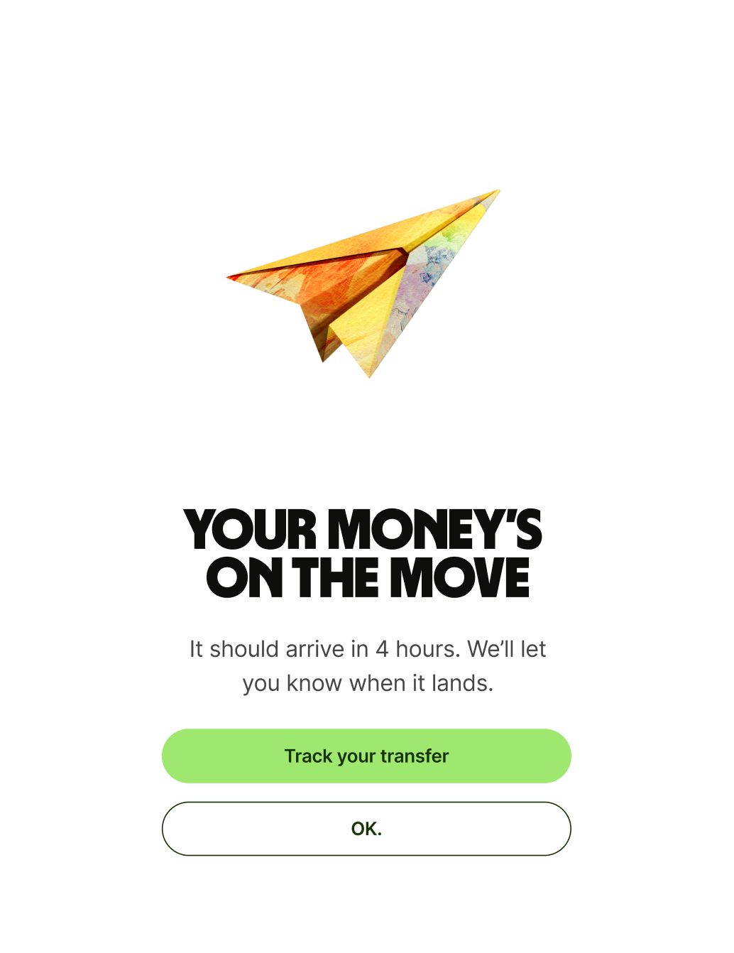 A progress screen.