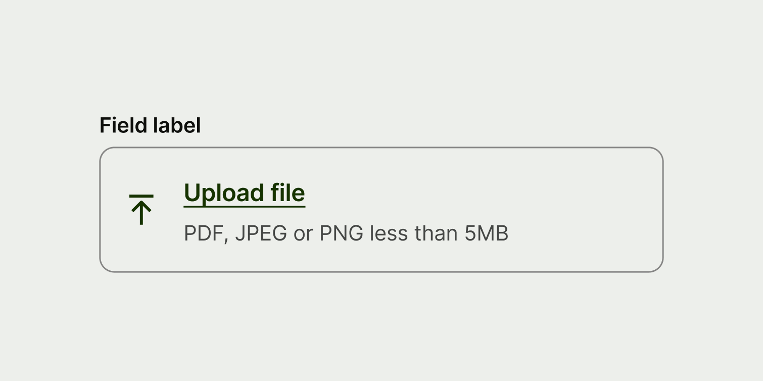 An upload input with a question as the label.