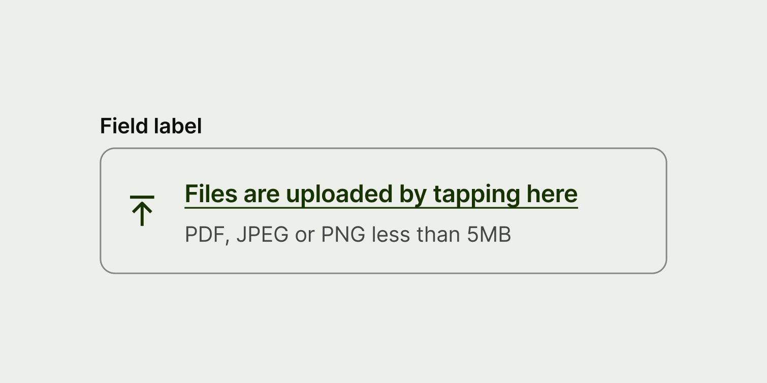 An upload input with a long title.