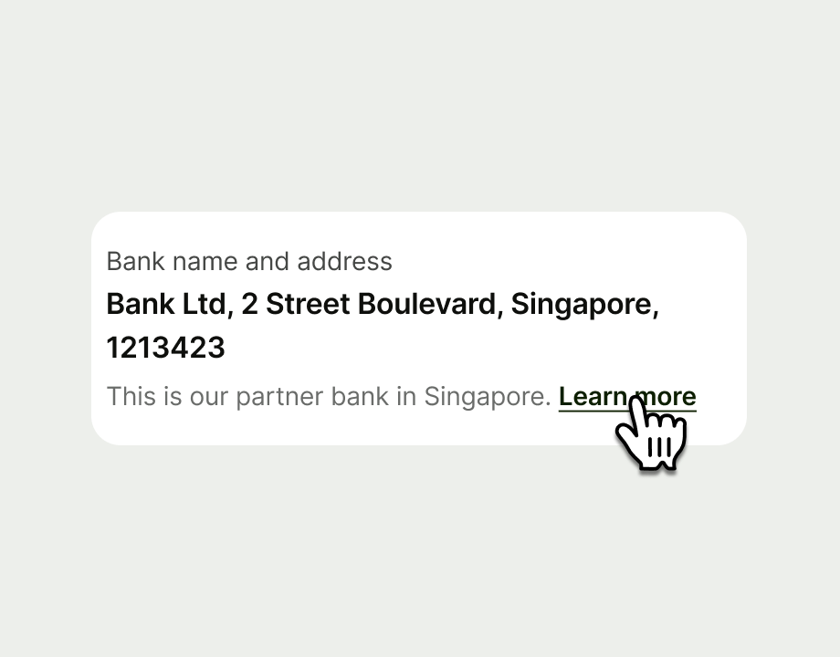 a no action item with an inline link