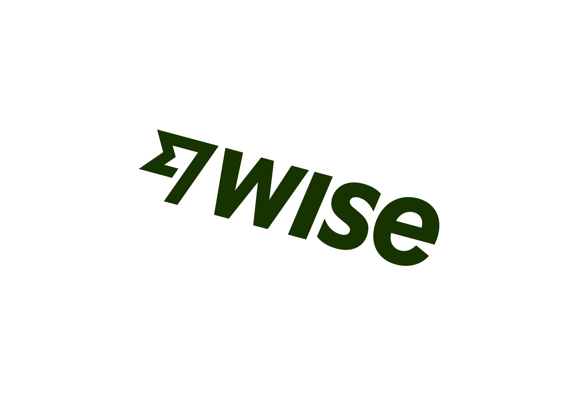 The Wise logo on an angle.
