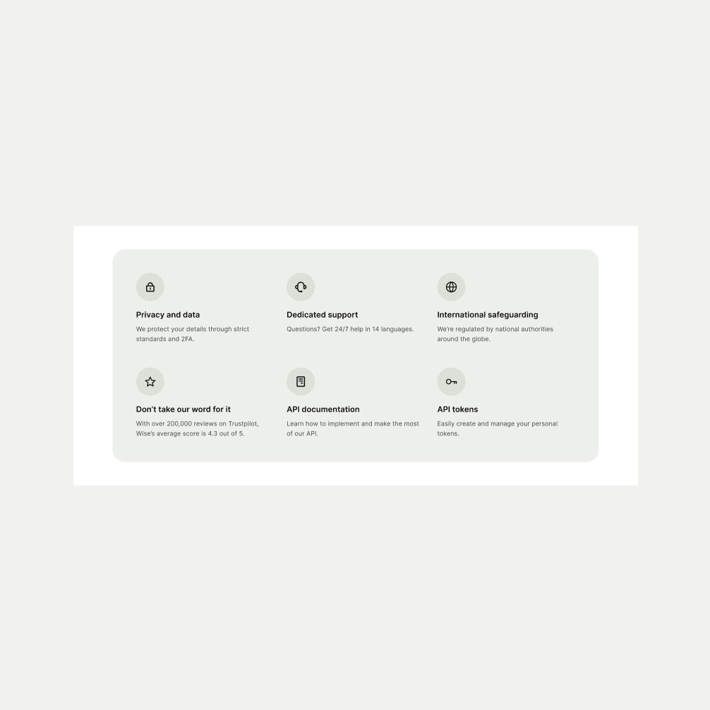 Icon List pattern in its max state