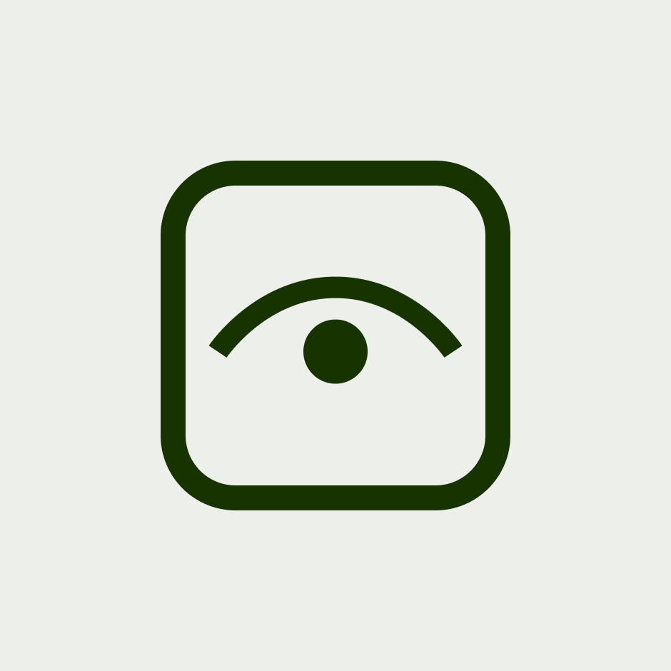 An eye icon with a focus state border around it.