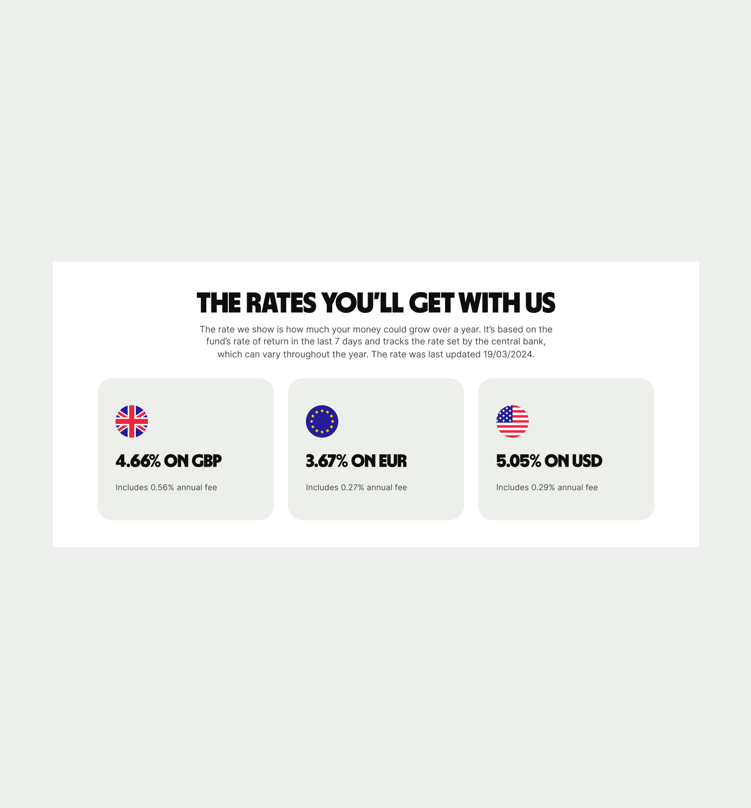 Card Cluster pattern on desktop