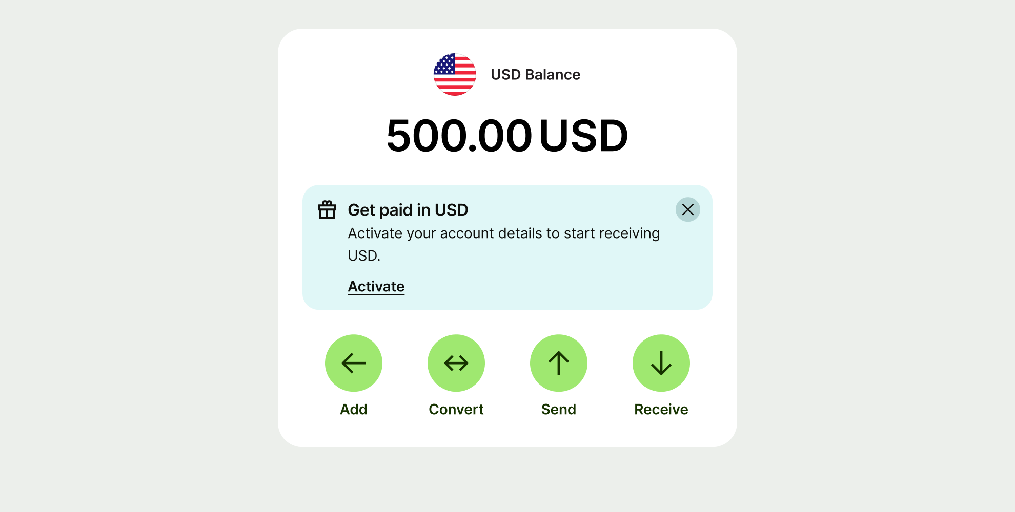 Proposition info prompt in a balance page