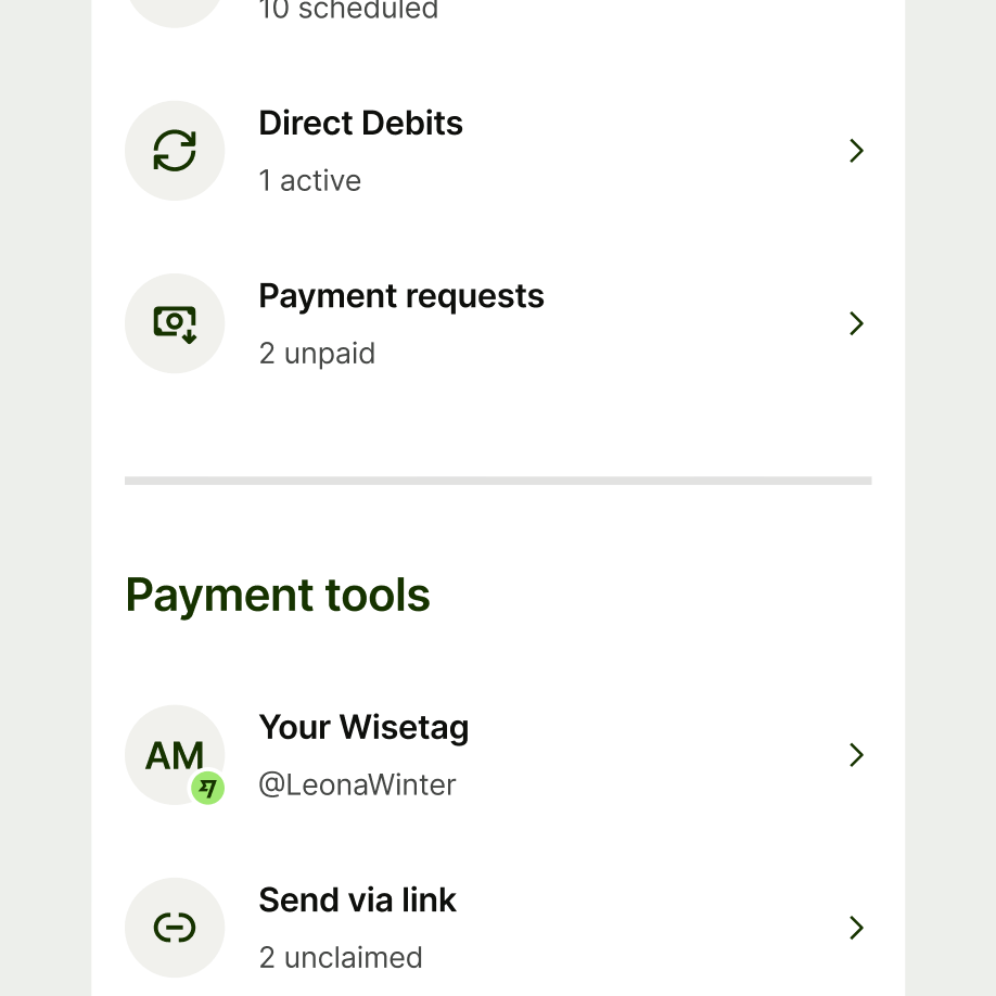 Section divider between list items with indentation