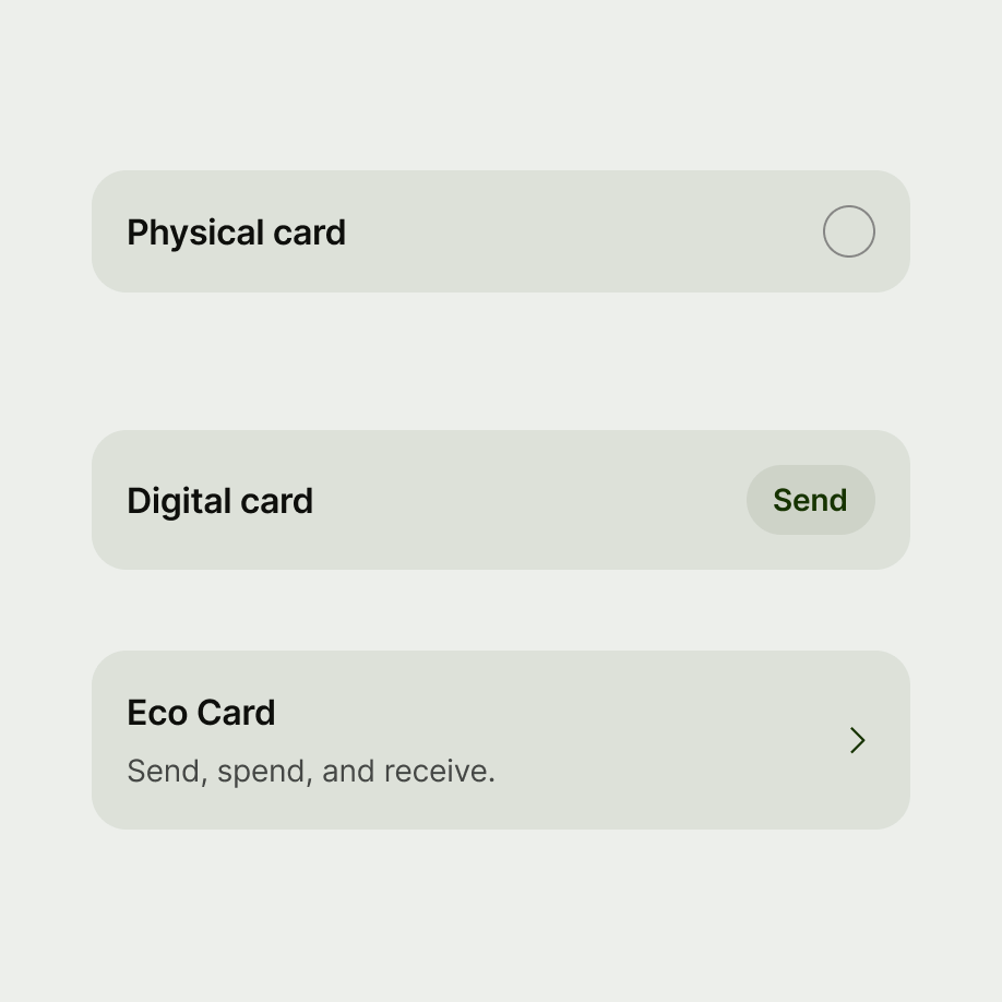 Card used on existing components