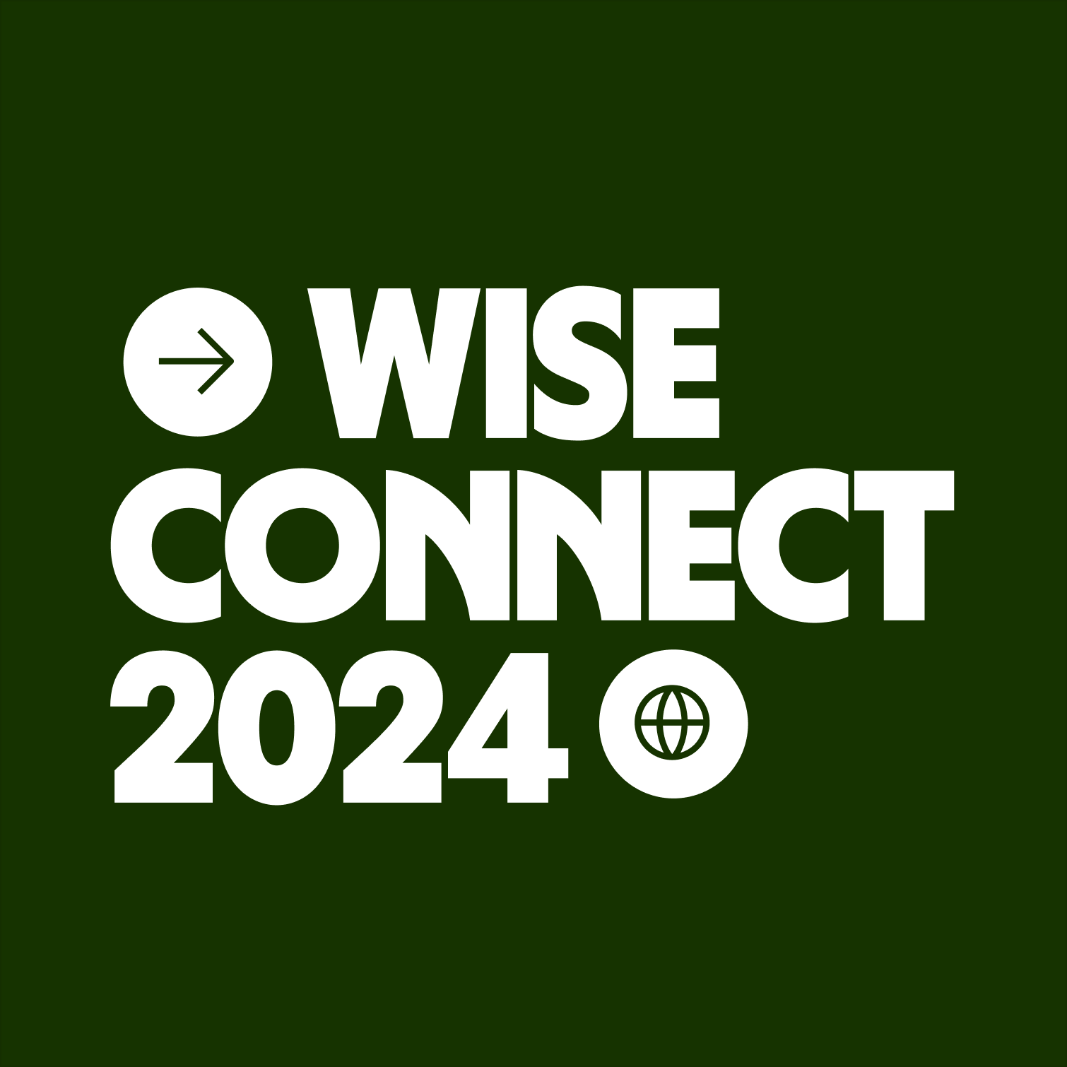 Wise Connect lockup composed as a Rebus using an arrow and a globe icons