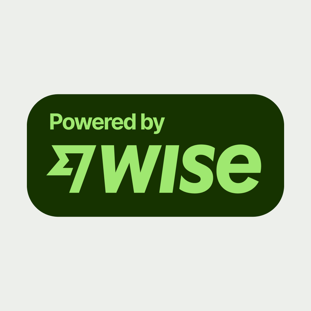 Powered by Wise badge in Forest Green.