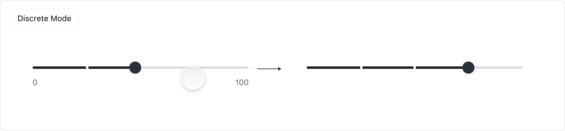 Slider Tap jump 동작 예시 - Discrete Mode