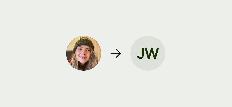 Avatar with image to avatar with initials