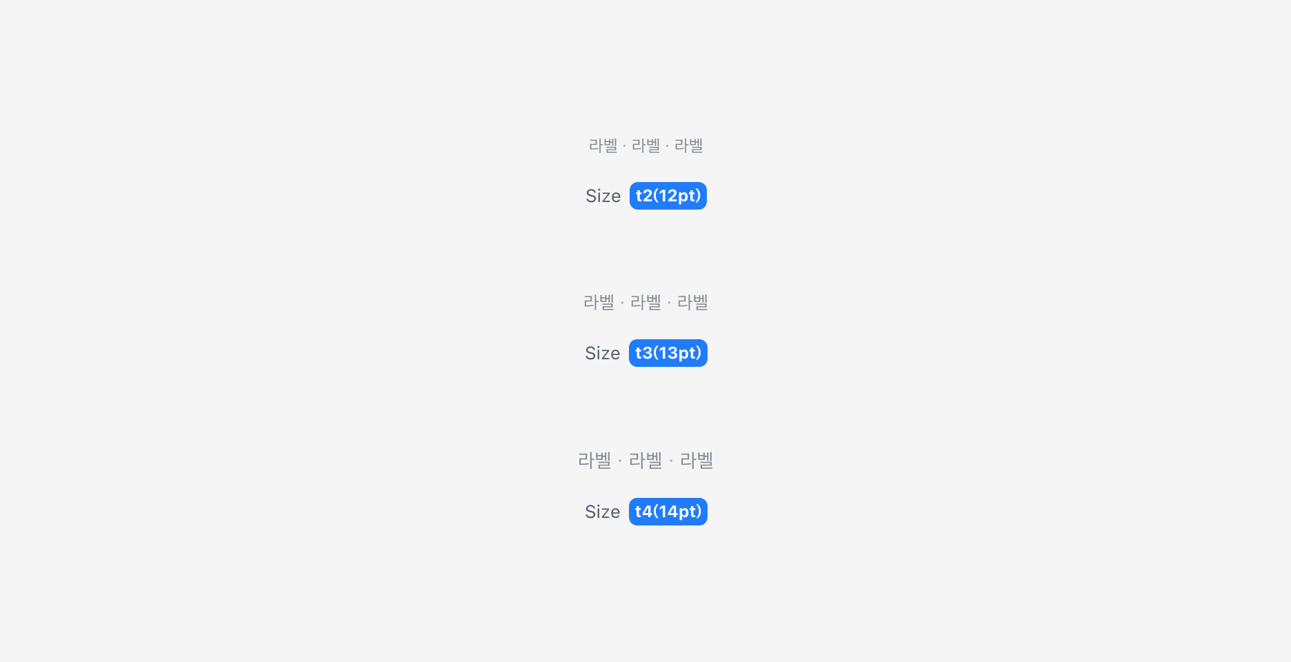 Tag Group의 Size Property - t2(12pt), t3(13pt), t4(14pt)