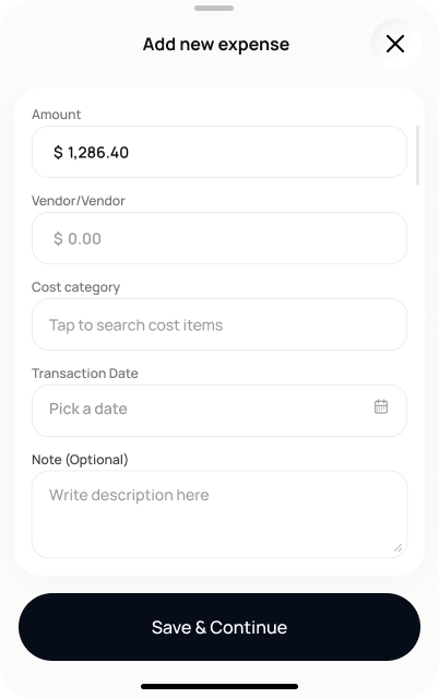 Enter Expense Manually