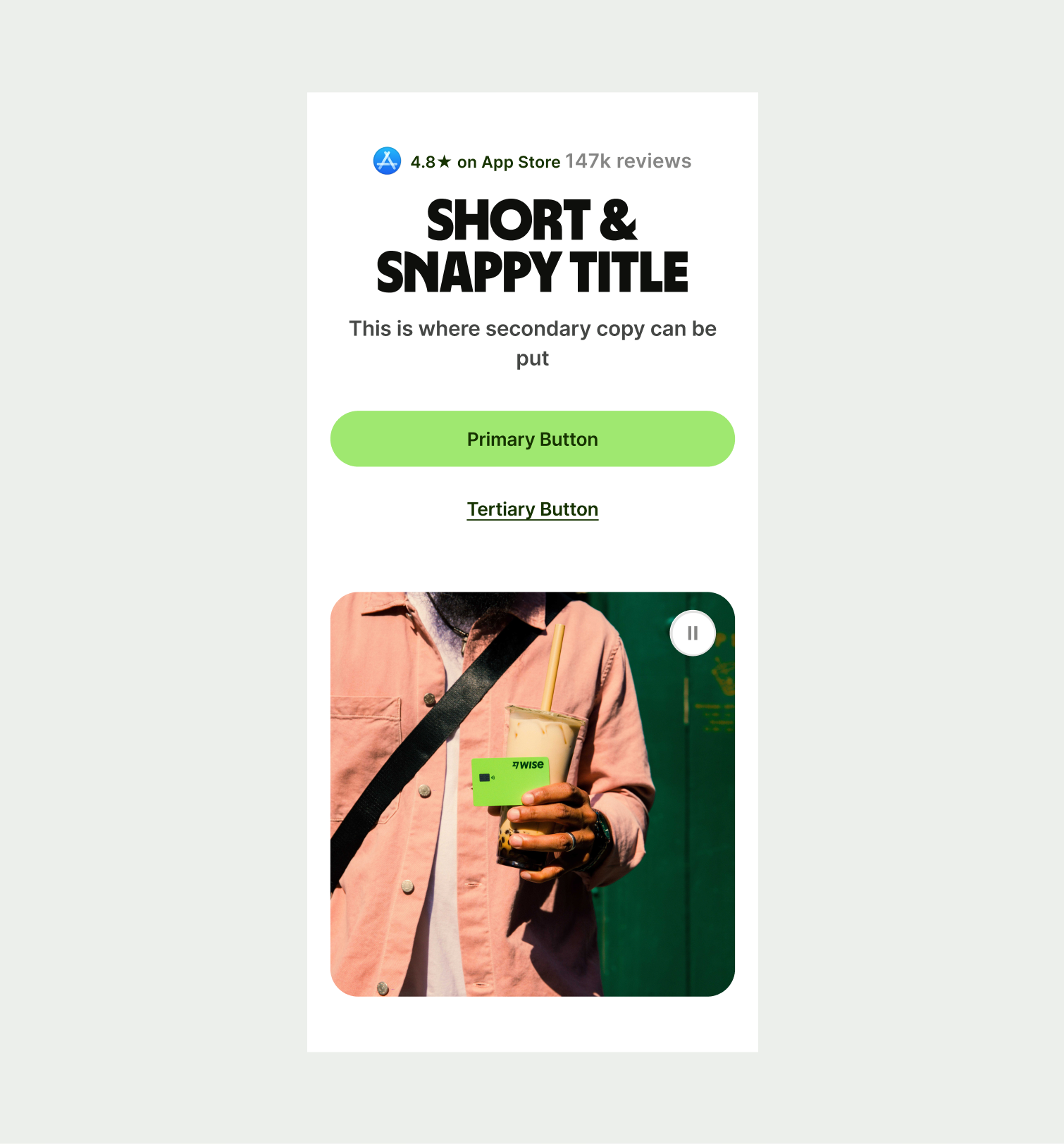 An image of the Hero Small pattern on mobile