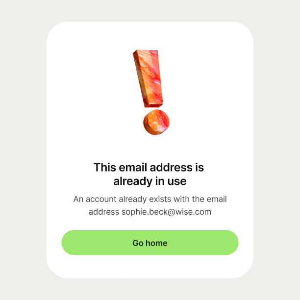 Error state with exclamation illustration