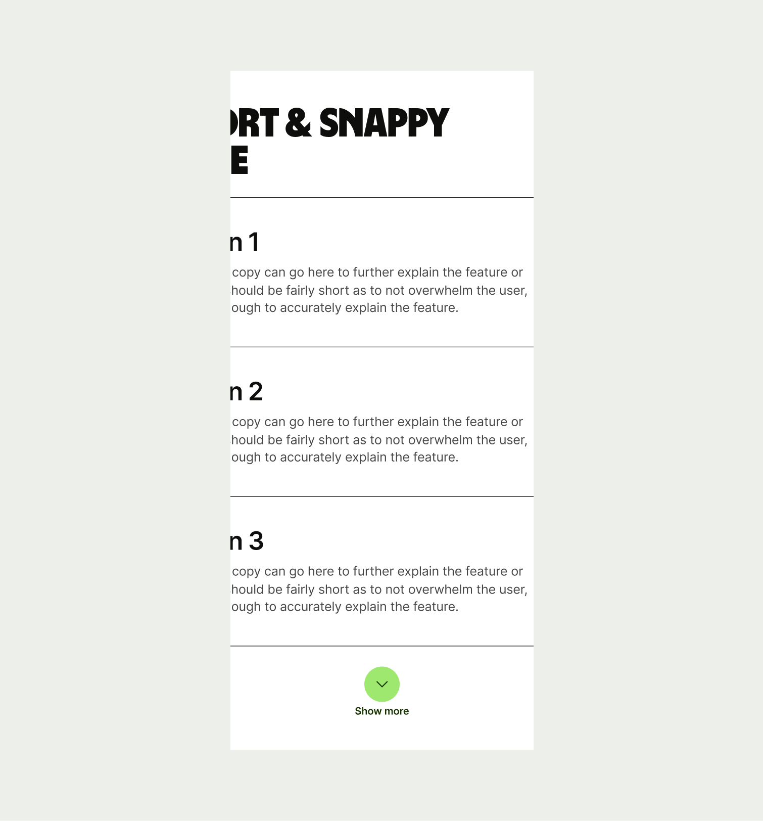 Text Stack pattern on tablet