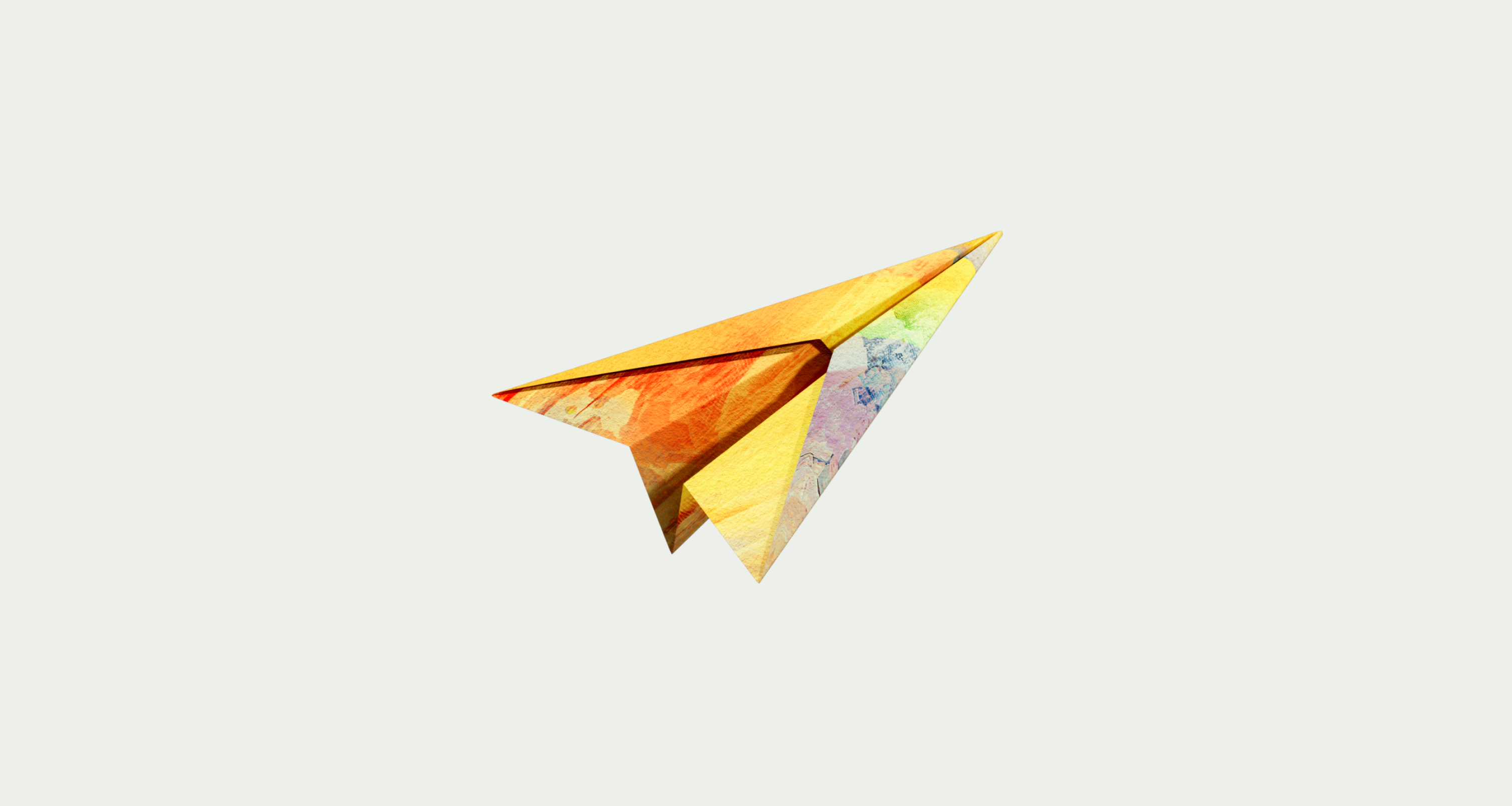A paper plane illustration.