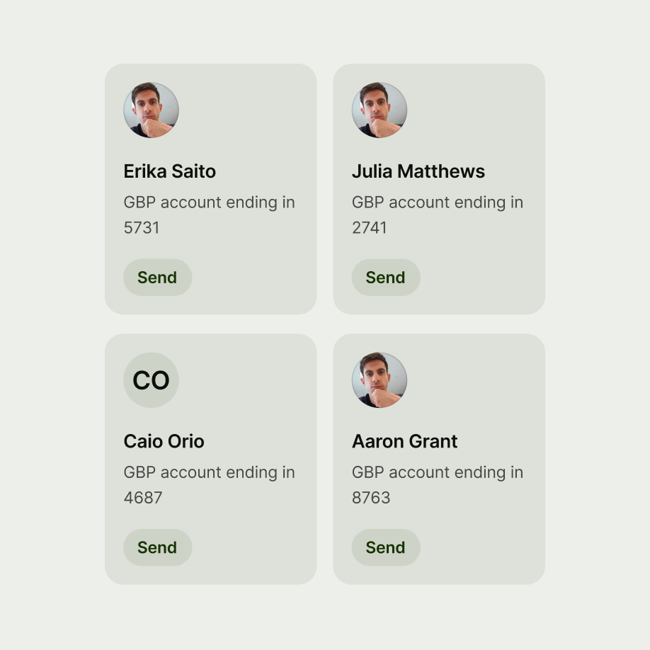 Cards being used for contact information