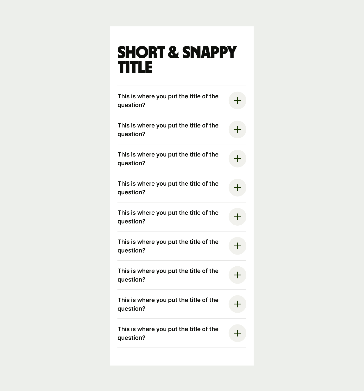 Accordion pattern on mobile