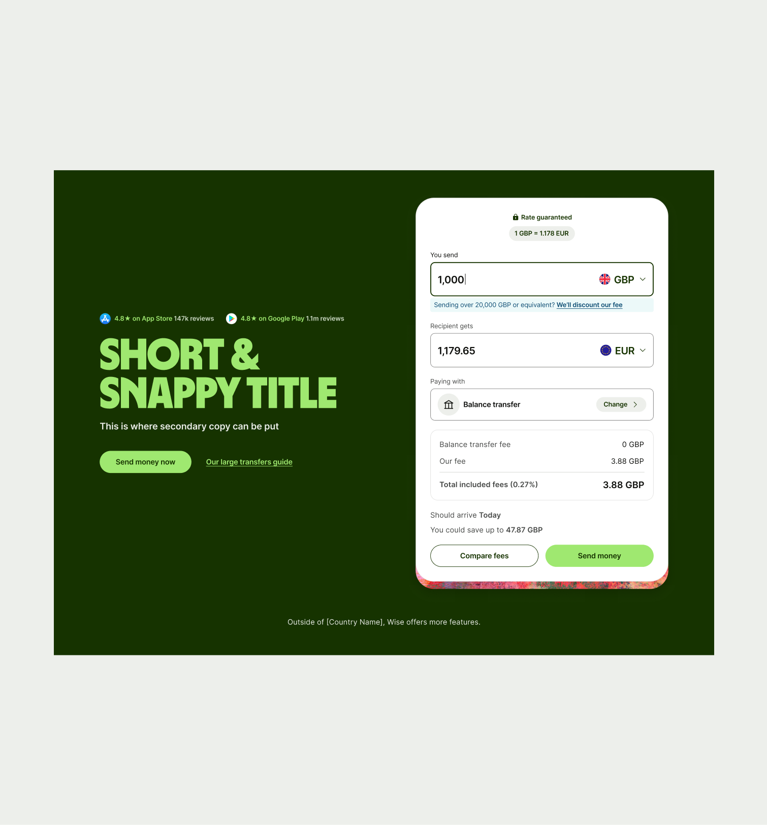 Hero Interactive pattern in Horizontal layout