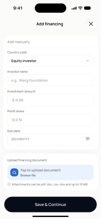 add-financing/equity-investor
