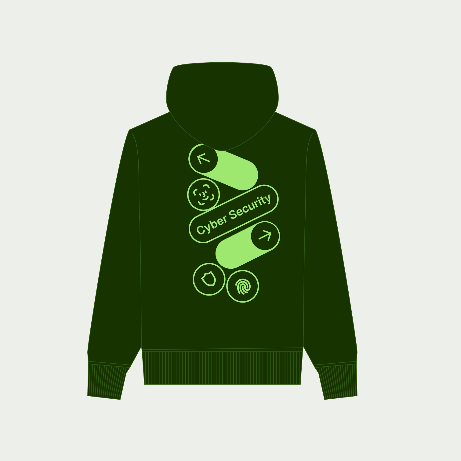 The back of a hoodie mockup showcasing Wise collision layout design for teams.