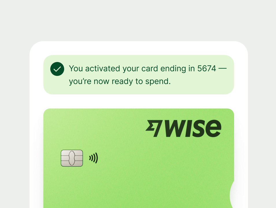 Success info prompt within in a card section.