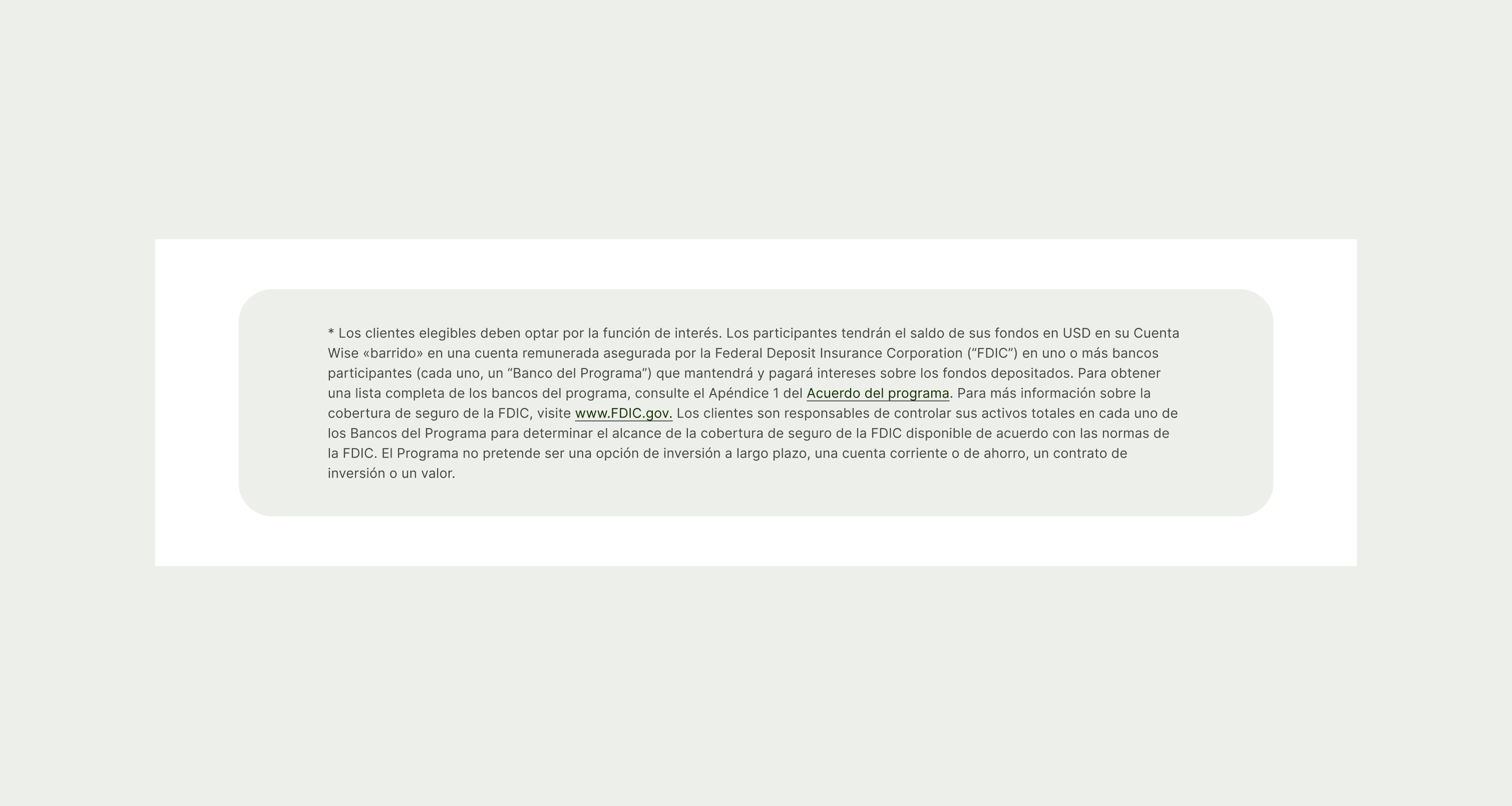 Text Disclaimer pattern in another language