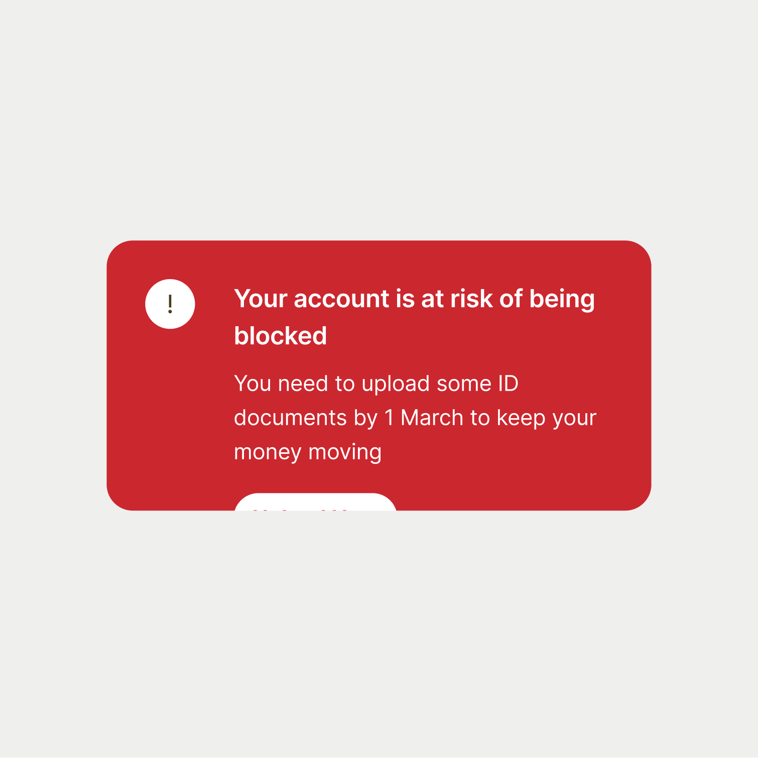 Critical banner UI component