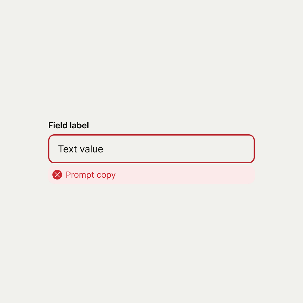 An input with an error message.