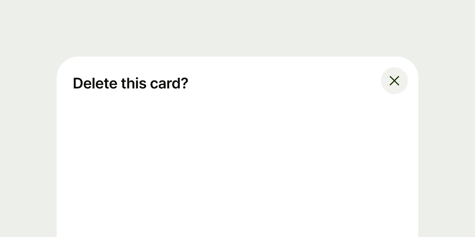 A modal with a question as the title.