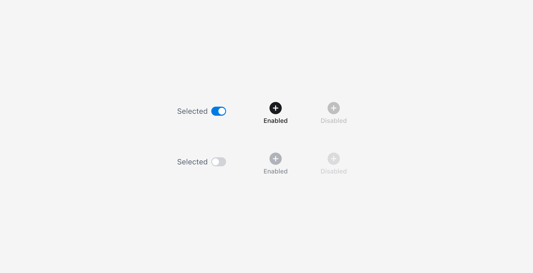 Bottom Navigation의 State - Selected/Unselected 상태에서 각각 Enabled, Disabled