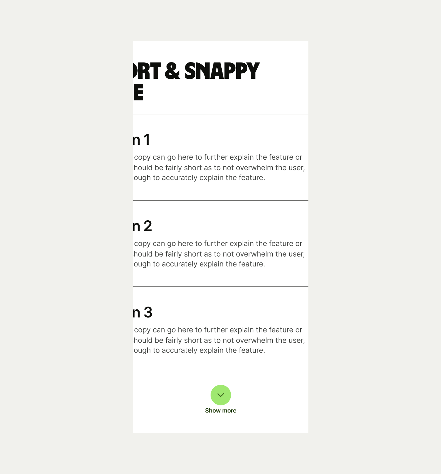 Text Stack pattern on tablet