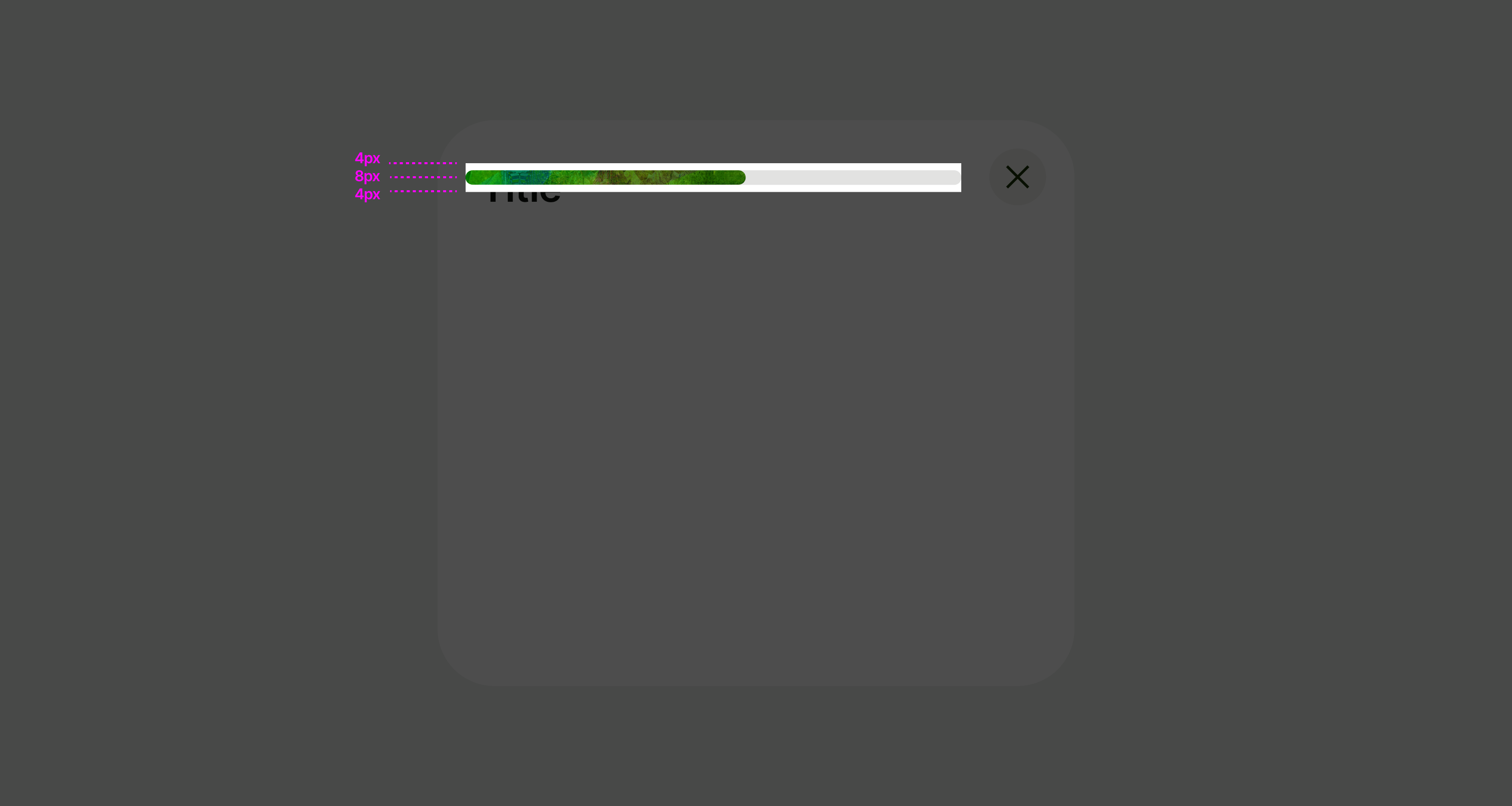 Progress bar placement on bottom sheets