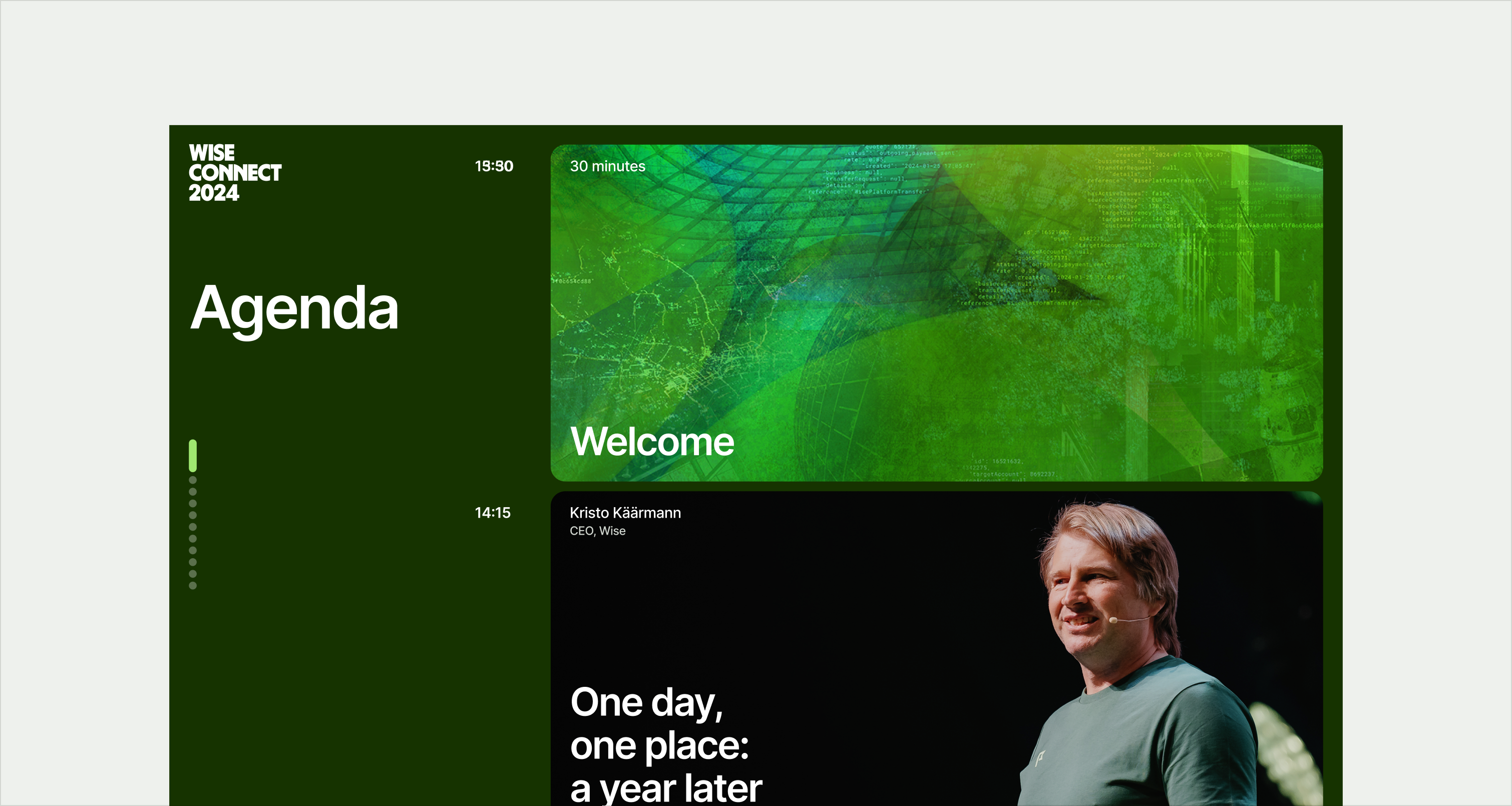 A grid with images showing the event agenda