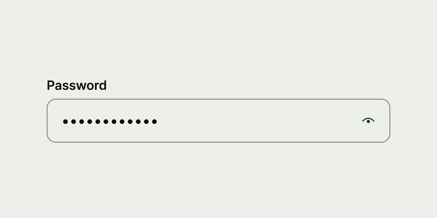 A password input with the correct label copy.