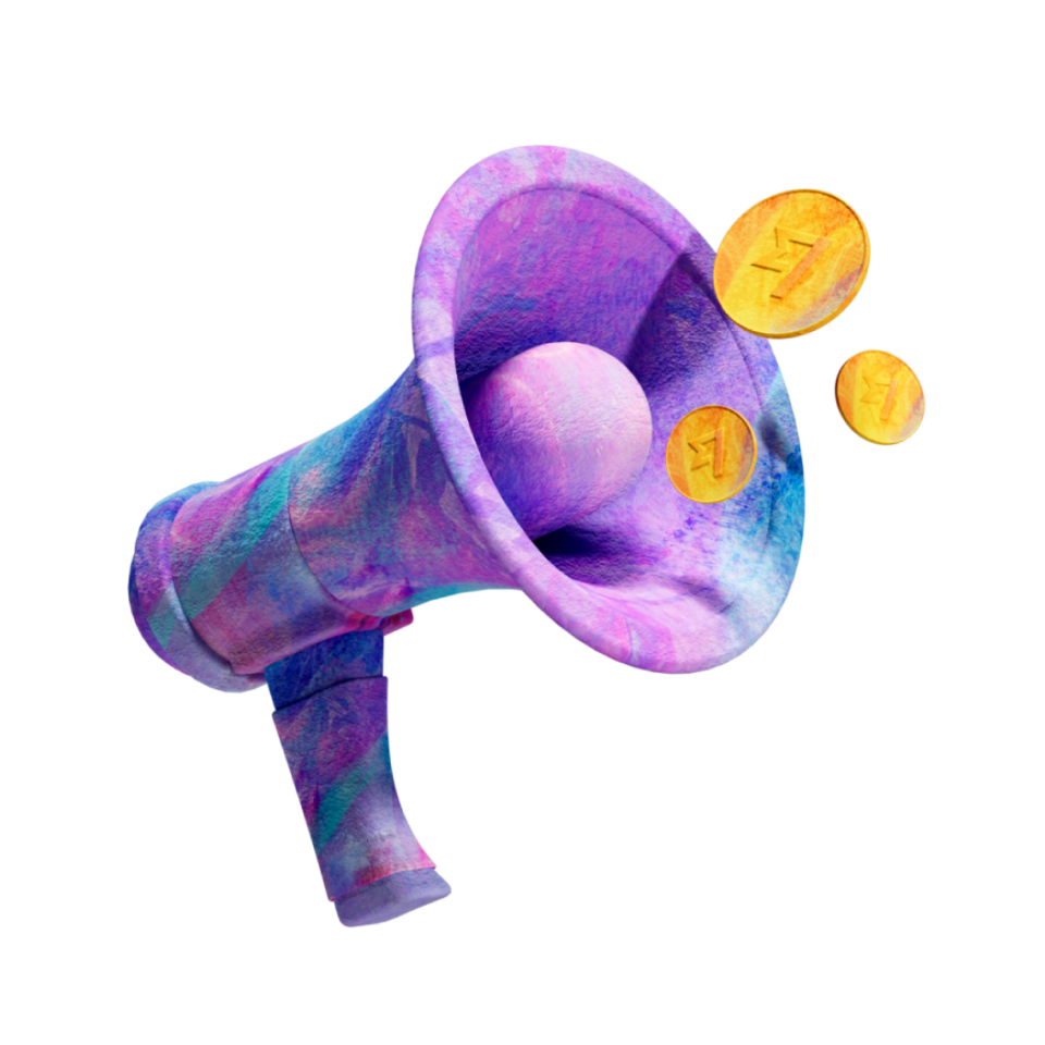 A 3D illustration of a loudspeaker.