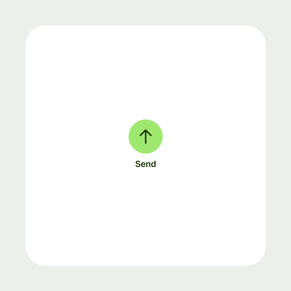 Circular button with 'send' label