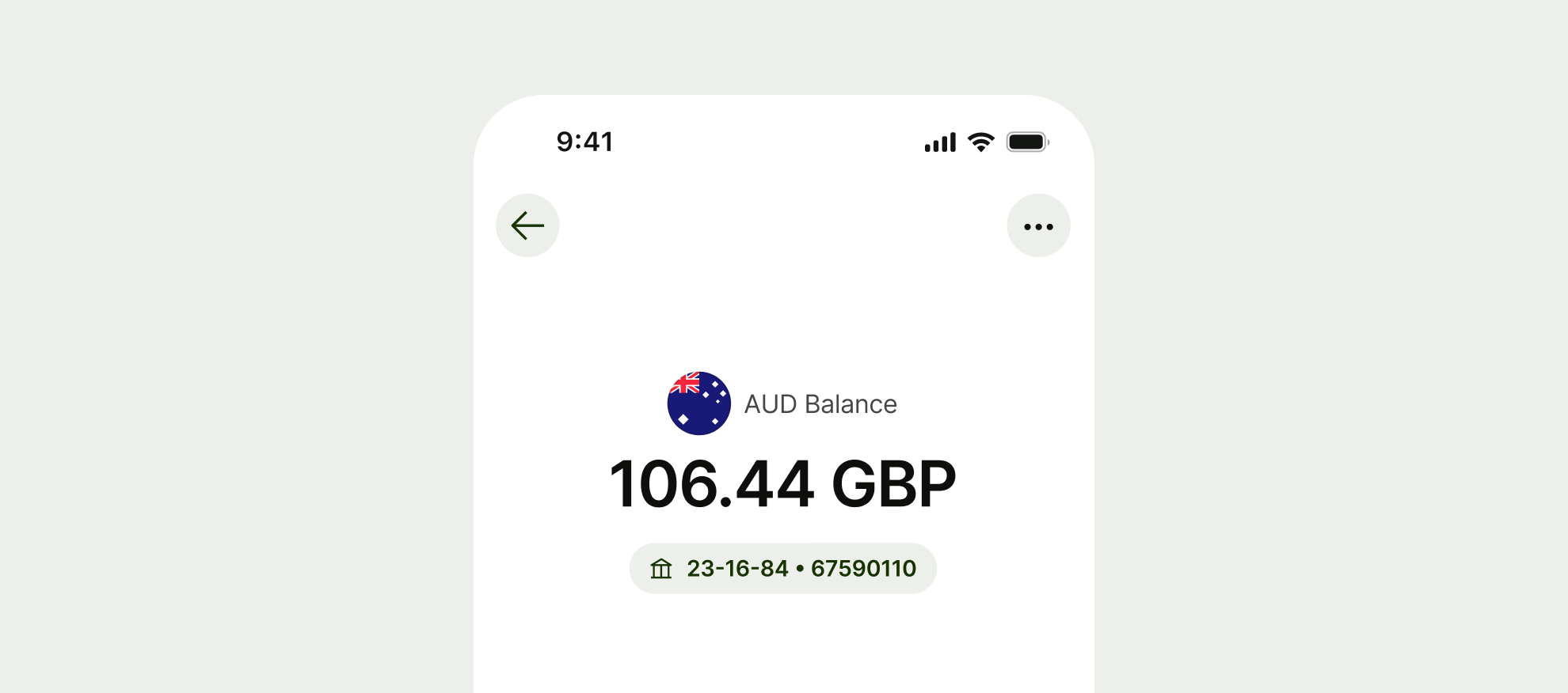 Tertiary icon button on balances screen