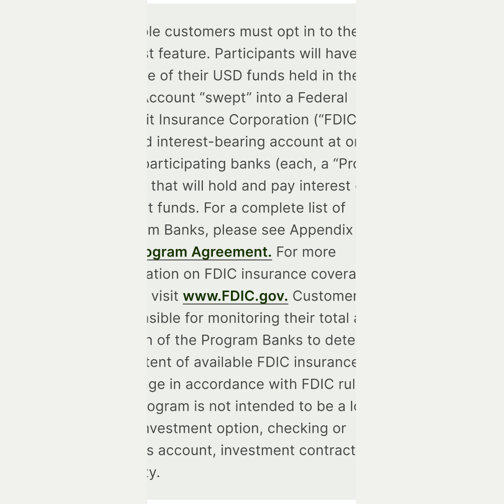 Text Disclaimer pattern in Light theme