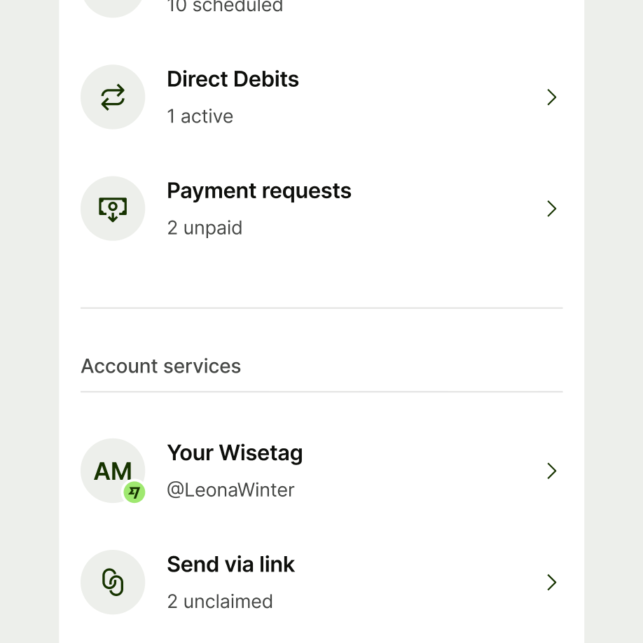 Group divider before section header with underline