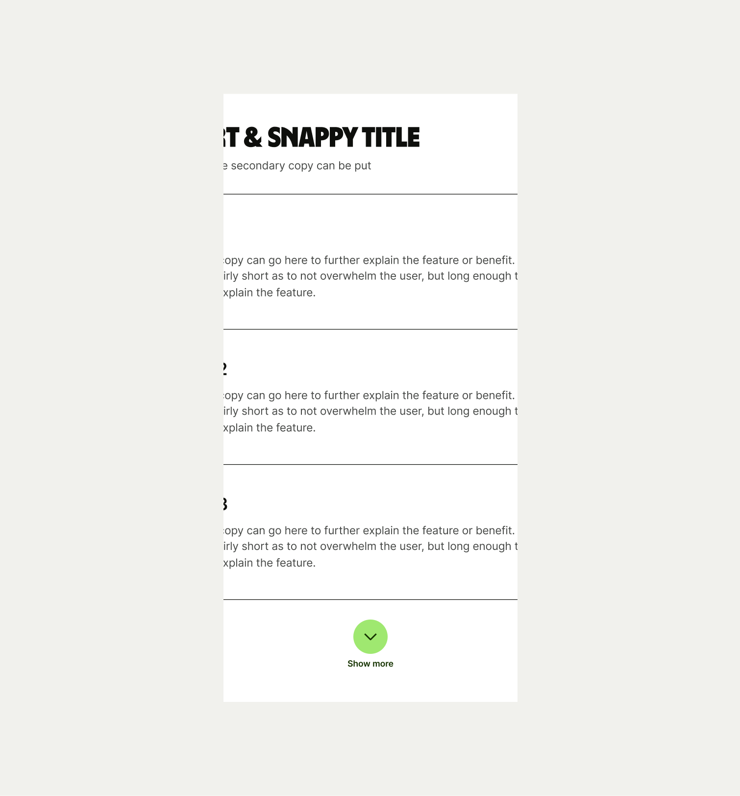 Text Stack pattern on tablet
