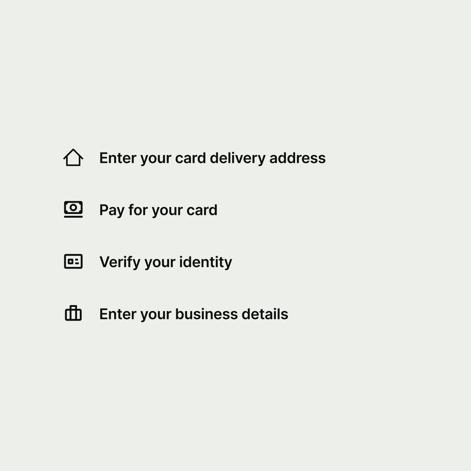 Four summary items with consistent titles.