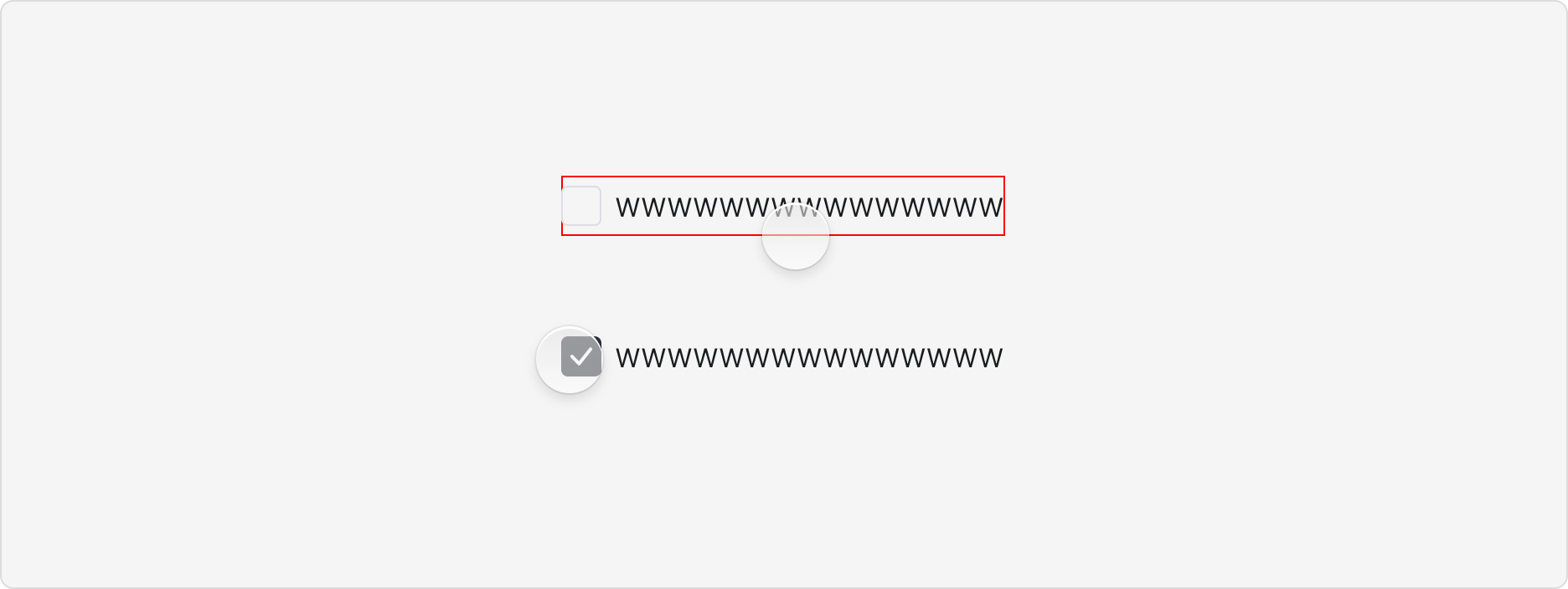 Checkbox의 Touch Target 영역 - Label 포함 영역