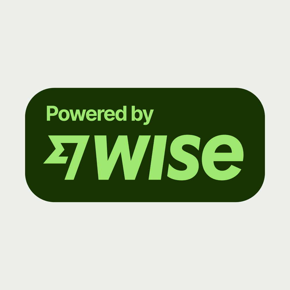 Powered by Wise badge in Forest Green.