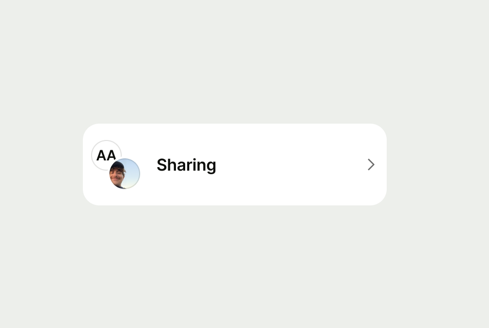 diagonal avatar list item example