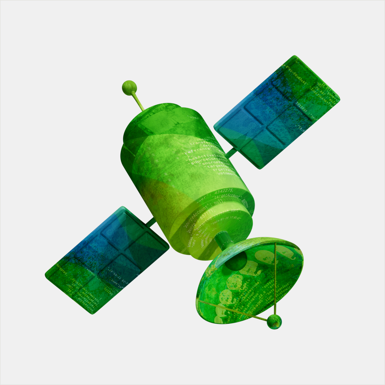 A satellite illustration made of Wise Platform tapestry