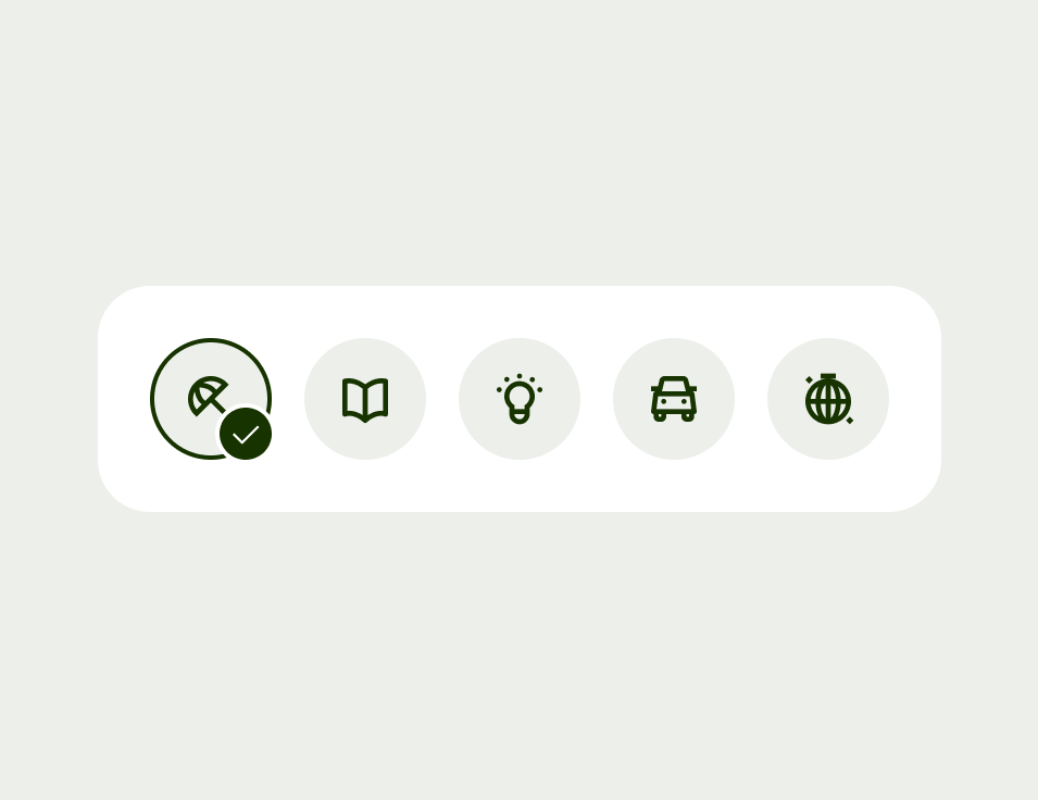 Collection of categories using the interactive avatar