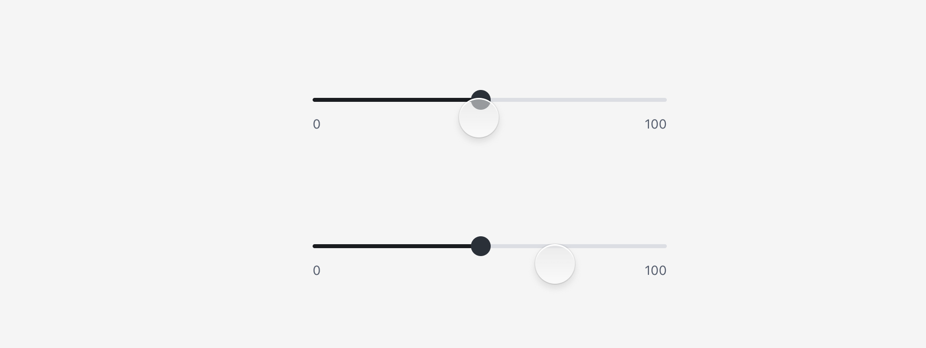 Slider touch target 예시 - Handle과 Track
