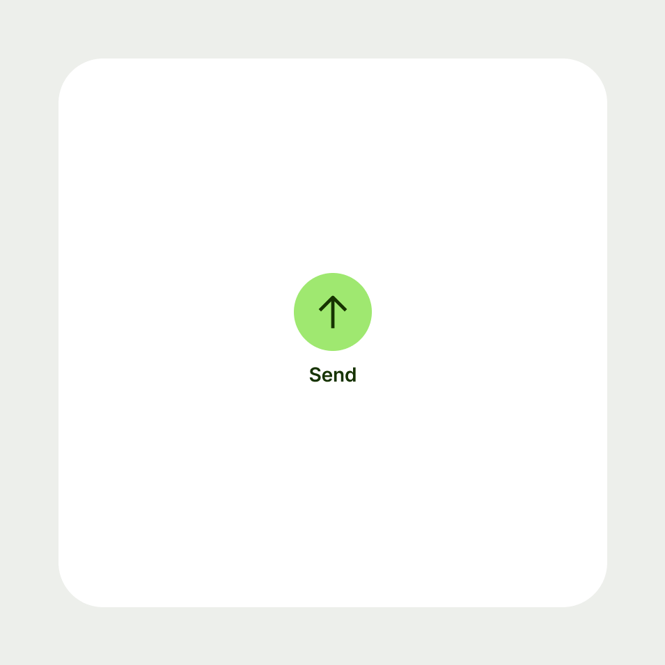 Circular button with 'send' label